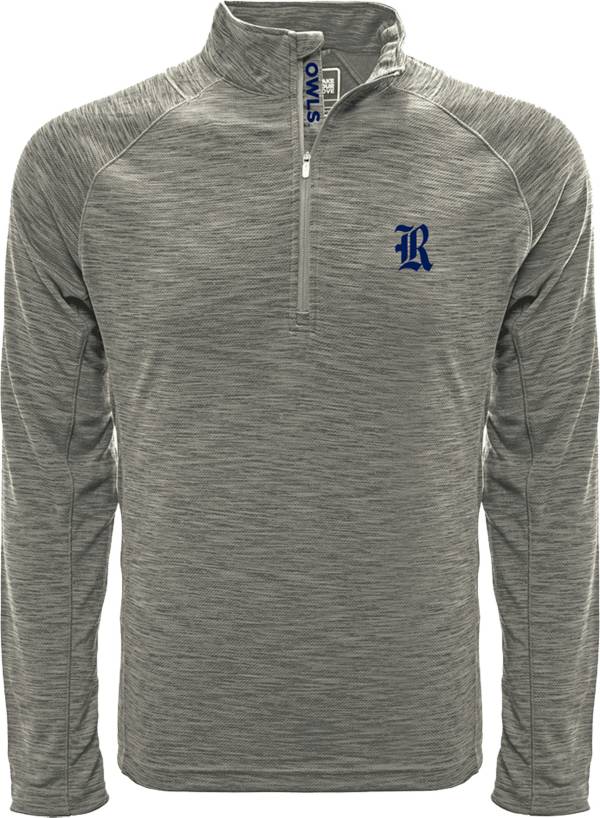 Levelwear Men's Rice Owls Grey Mobility Long Sleeve Quarter-Zip Shirt