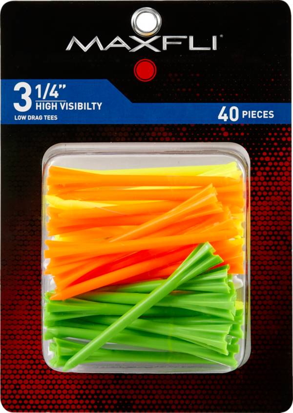 Maxfli Pronged 3.25'' High Visibility Golf Tees – 40 Pack