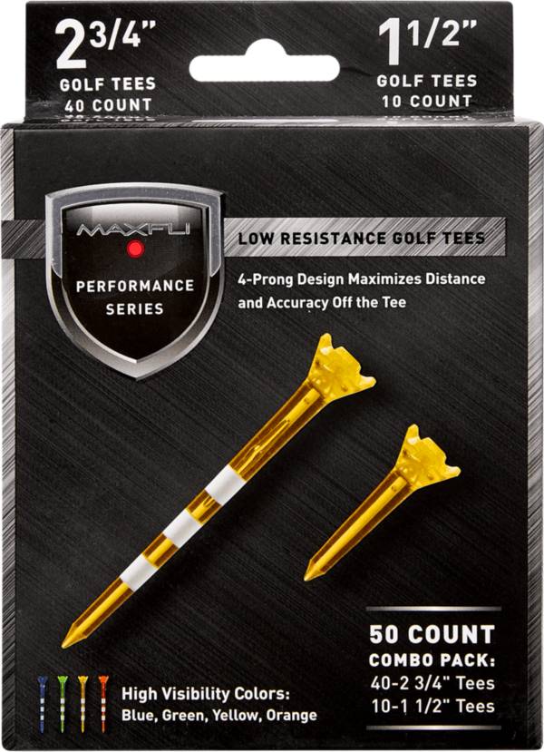 Maxfli Performance Series Low Resistance 2.75” & 1.5” Translucent Golf Tees – 50-Pack product image