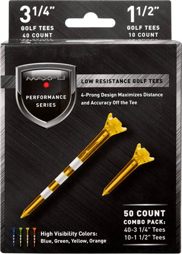 Maxfli Performance Series Low Resistance 3.25” & 1.5” Translucent Golf Tees – 50-Pack product image