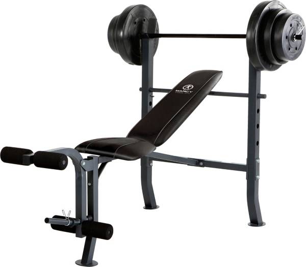 Marcy Mid-Width Weight Bench and 100 lbs. Weight Set