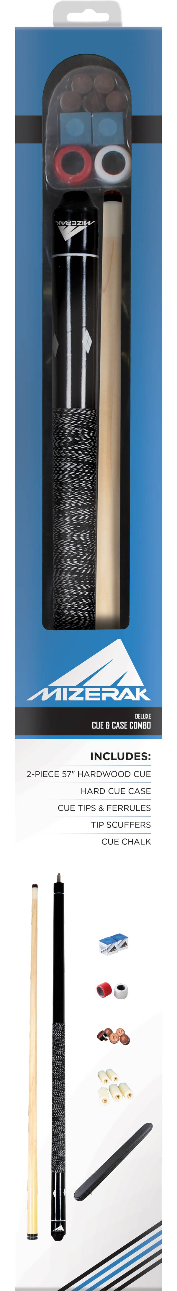 New Mizerak Padded Cue Case Holds One 2 Piece Cue Black G1-55 