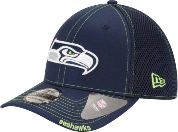 New Era Men's Seattle Seahawks 39Thirty Neo Navy Stretch Fit Hat