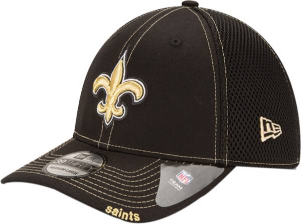 New Era Men's New Orleans Saints 39Thirty Neoflex Black Stretch Fit Hat