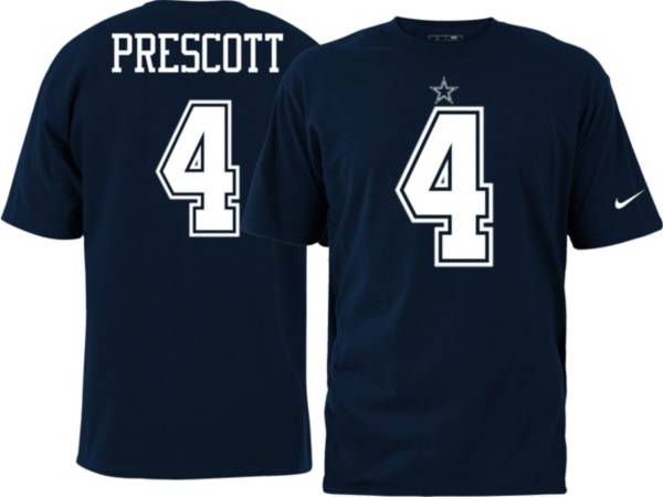 Nike Men's Dallas Cowboys Dak Prescott #4 Navy Pride T-Shirt