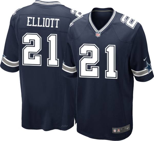 Nike Men's Dallas Cowboys Ezekiel Elliott #21 Navy Game Jersey