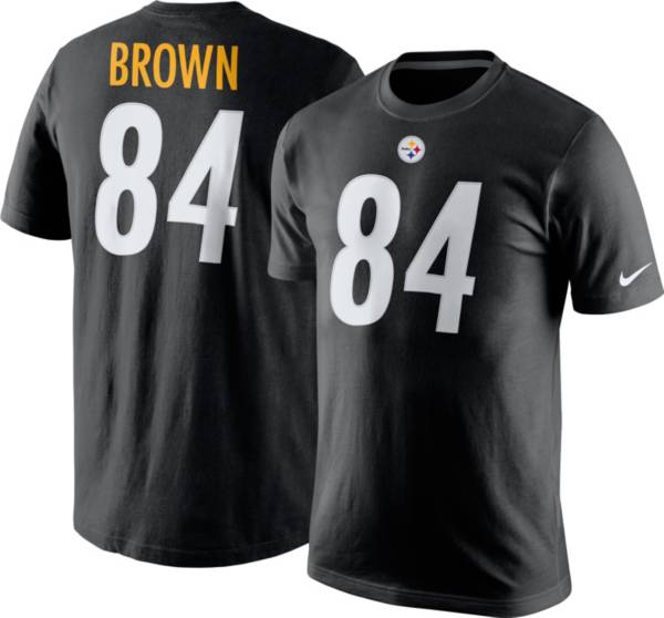 Nike Men's Pittsburgh Steelers Antonio Brown #84 Pride Black T-Shirt