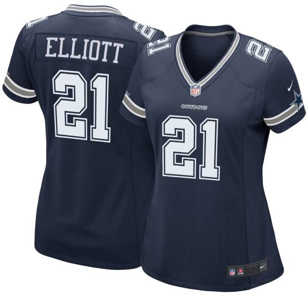 Nike Women's Dallas Cowboys Ezekiel Elliott #21 Navy Game Jersey