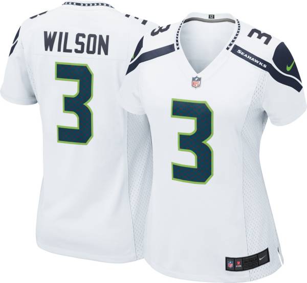 Nike Women's Seattle Seahawks Russell Wilson #3 White Game Jersey