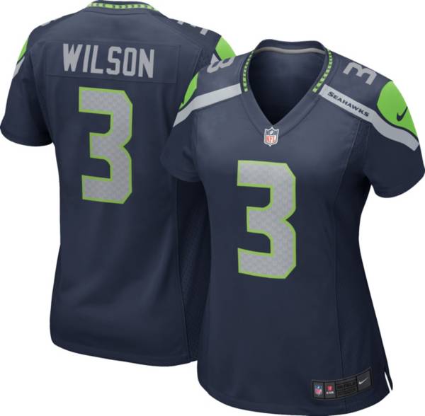 Nike Women's Seattle Seahawks Russell Wilson #3 Navy Game Jersey
