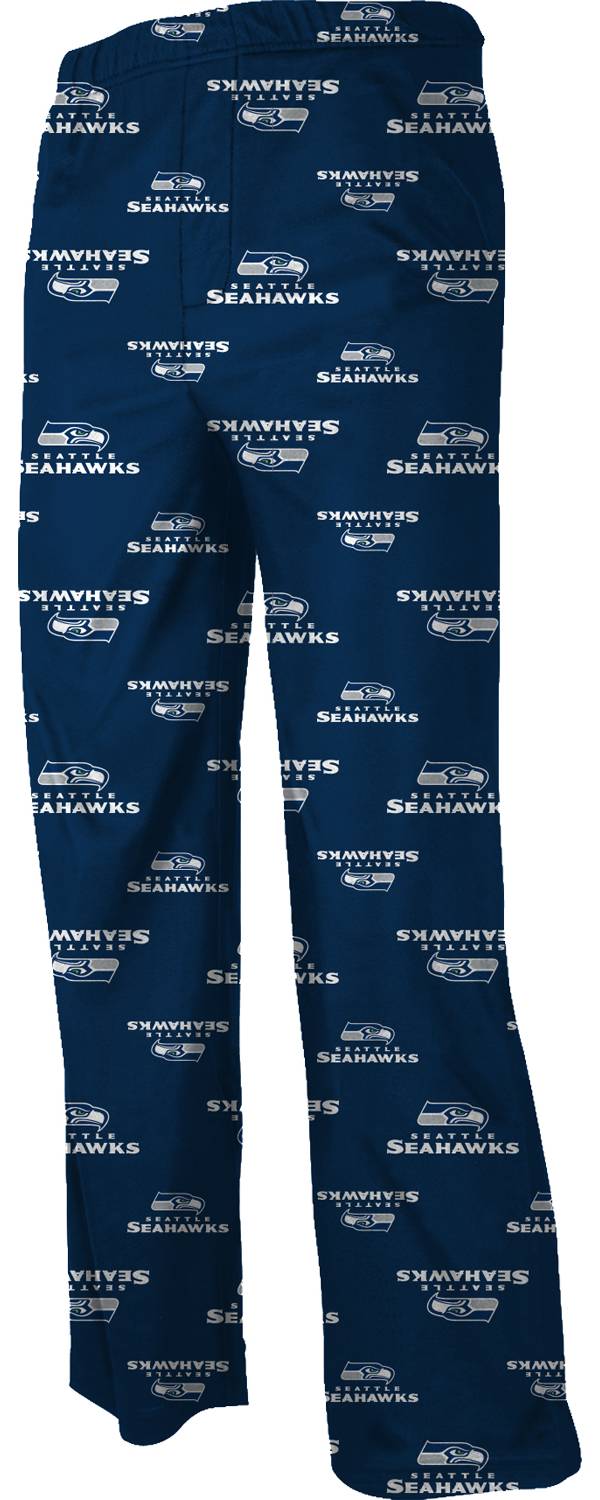 NFL Team Apparel Youth Seattle Seahawks Navy Printed Jersey Pants