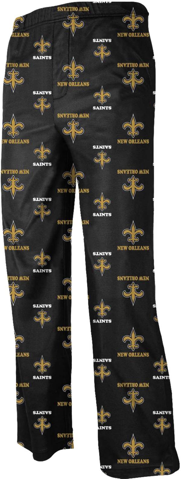 NFL Team Apparel Youth New Orleans Saints Team Print Black Jersey Pants