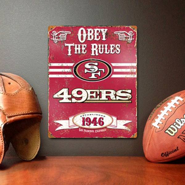 Party Animal San Francisco 49ers Embossed Metal Sign