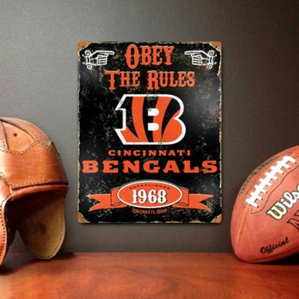 Party Animal Cincinnati Bengals Embossed Metal Sign