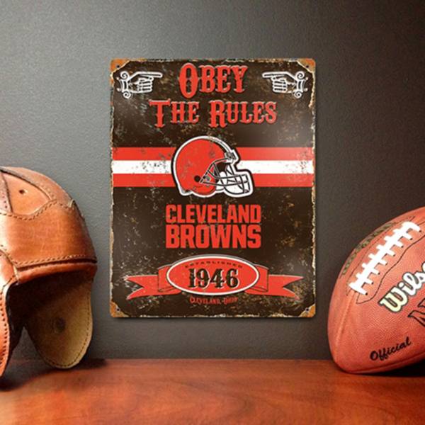 Party Animal Cleveland Browns Embossed Metal Sign