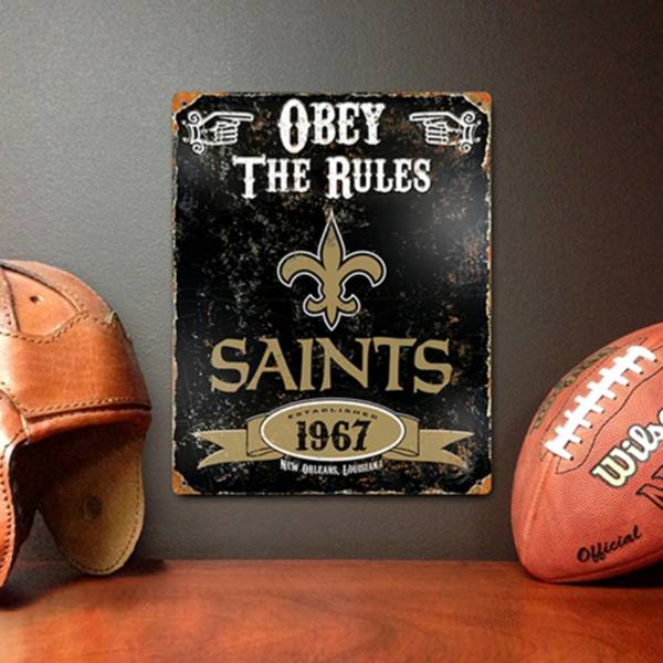 Party Animal New Orleans Saints Embossed Metal Sign