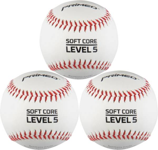 PRIMED Soft Core Level 5 Baseballs - 3 Pack