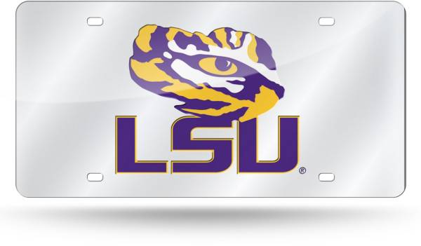 Rico LSU Tigers Silver Laser Tag License Plate