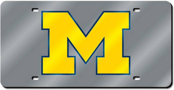 Rico Michigan Wolverines Silver Laser Tag License Plate