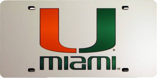 Rico Miami Hurricanes Silver Laser Tag License Plate