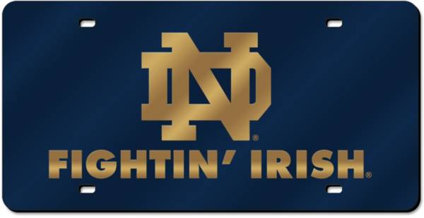 Rico Notre Dame Fighting Irish Navy Laser Tag Plate