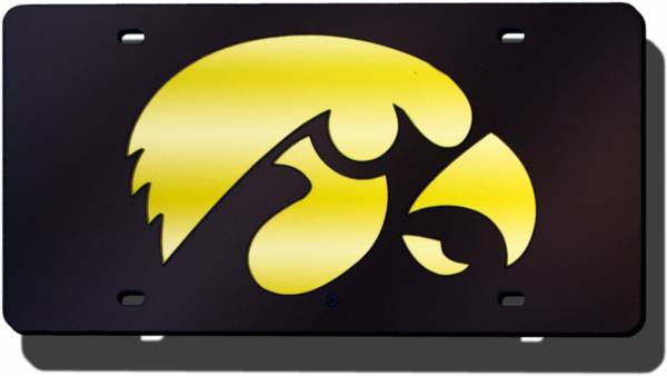 Rico Iowa Hawkeyes Black Laser Tag License Plate
