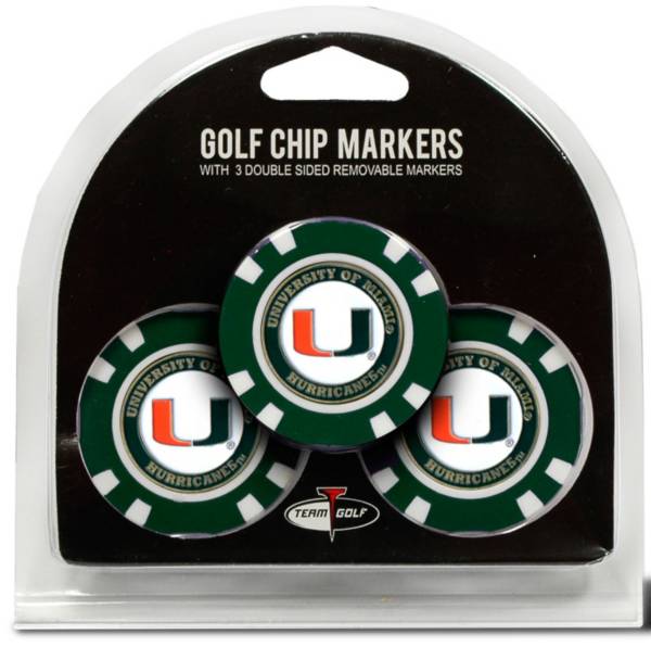 Team Golf Miami Hurricanes Poker Chips Ball Markers - 3-Pack