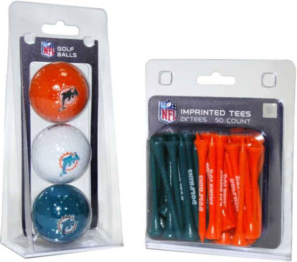 Team Golf Miami Dolphins 3 Ball/50 Tee Combo Gift Pack