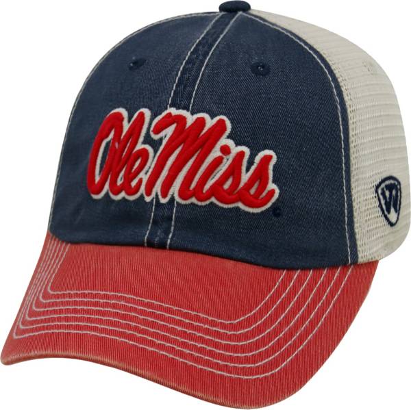 Top of the World Men's Ole Miss Rebels Blue/White/Red Off Road Adjustable Hat