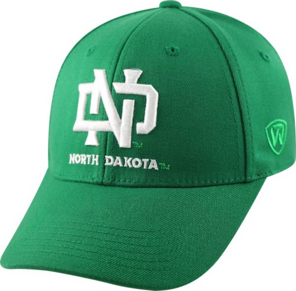 Top of the World Men's North Dakota Fighting Hawks Green Premium Collection M-Fit Hat