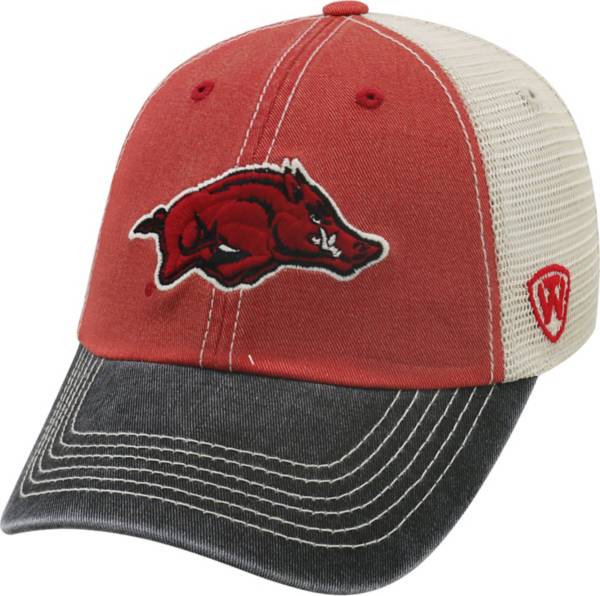 Top of the World Men's Arkansas Razorbacks Cardinal/White/Black Off Road Adjustable Hat