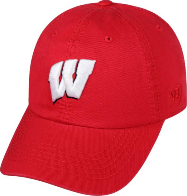 Top of the World Men's Wisconsin Badgers Red Crew Adjustable Hat