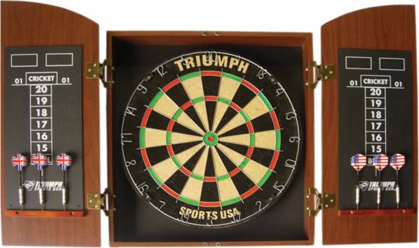 Triumph Wellington Bristle Dartboard and Cabinet Set