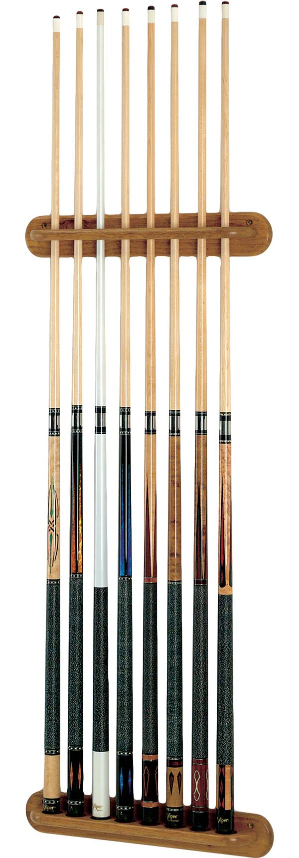 Viper Traditional Eight Cue Oak Wall Cue Rack