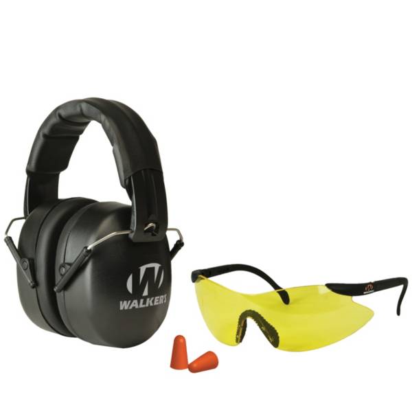 Walker's Game Ear EXT Range Folding Shooting Earmuffs and Glasses Combo