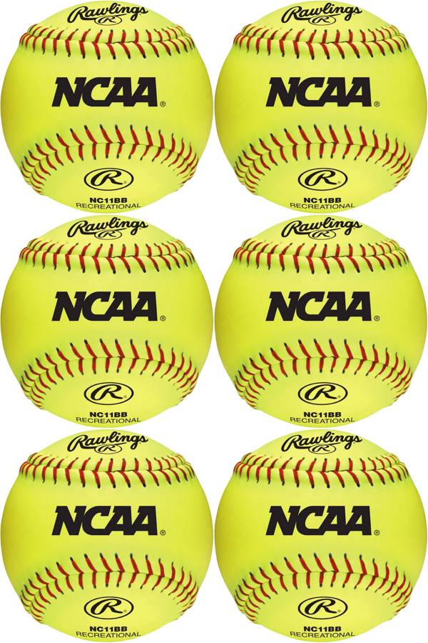 Rawlings 11” NCAA Fastpitch Softballs 6 Pack Dick's Sporting Goods