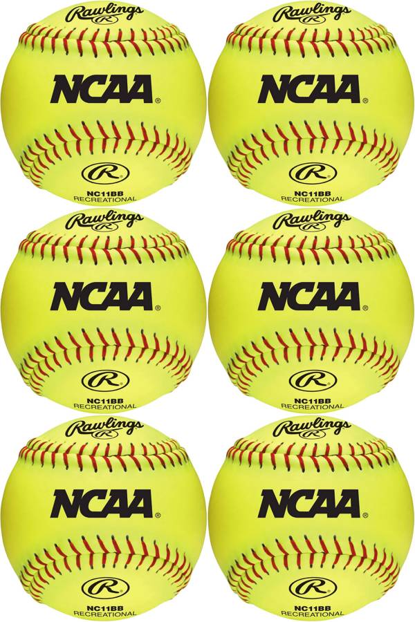 Rawlings 11” NCAA Fastpitch Softballs - 6 Pack