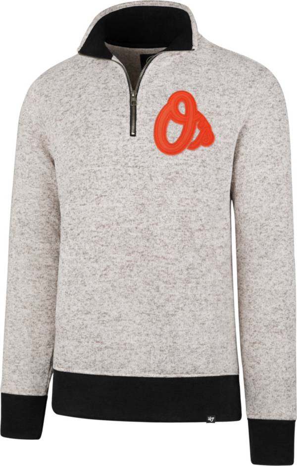 '47 Men's Baltimore Orioles Kodiak White Quarter-Zip Pullover