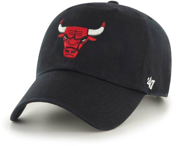 '47 Men's Chicago Bulls Black Clean Up Adjustable Hat