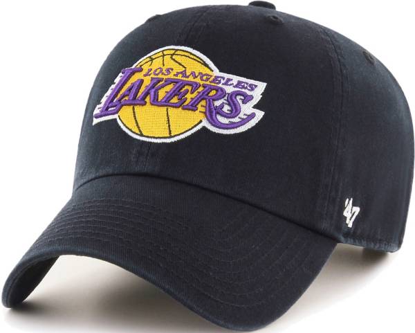 '47 Men's Los Angeles Lakers Black Clean Up Adjustable Hat