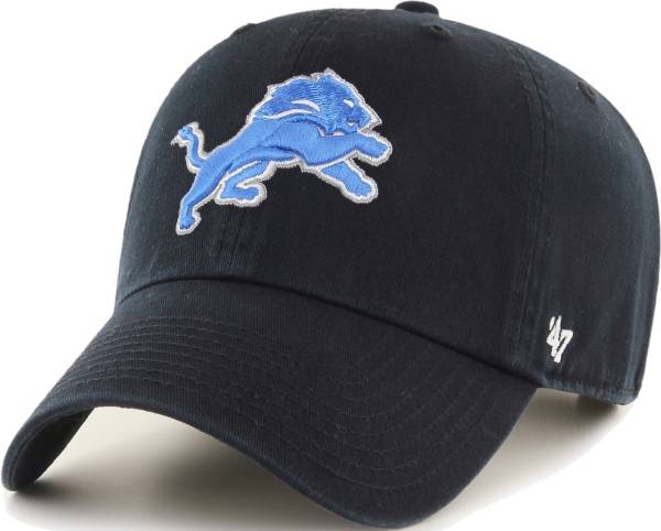 ‘47 Men's Detroit Lions Clean Up Adjustable Black Hat product image