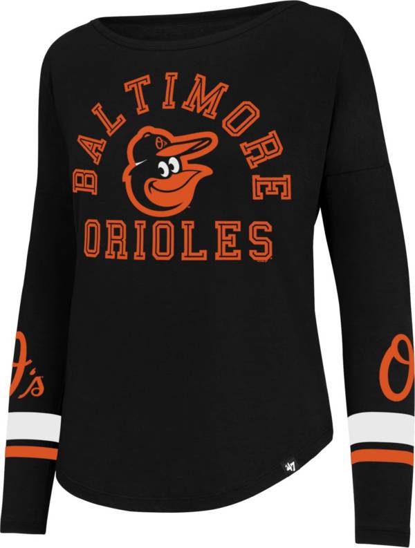 47 Women's Baltimore Orioles Black Long Sleeve T-Shirt