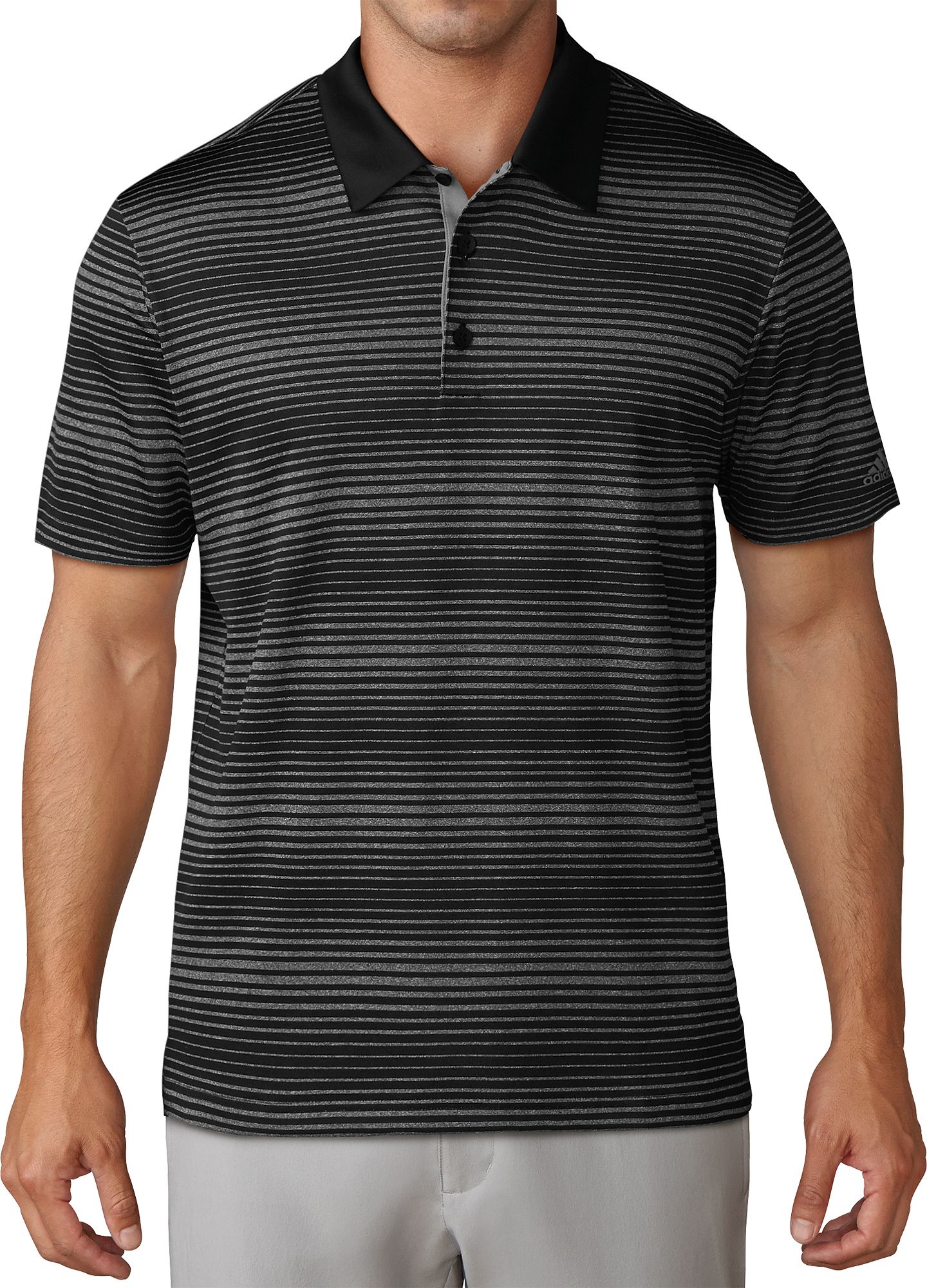 adidas men's drive 2 color stripe golf polo