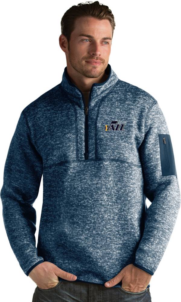 Antigua Men's Utah Jazz Fortune Navy Half-Zip Pullover product image