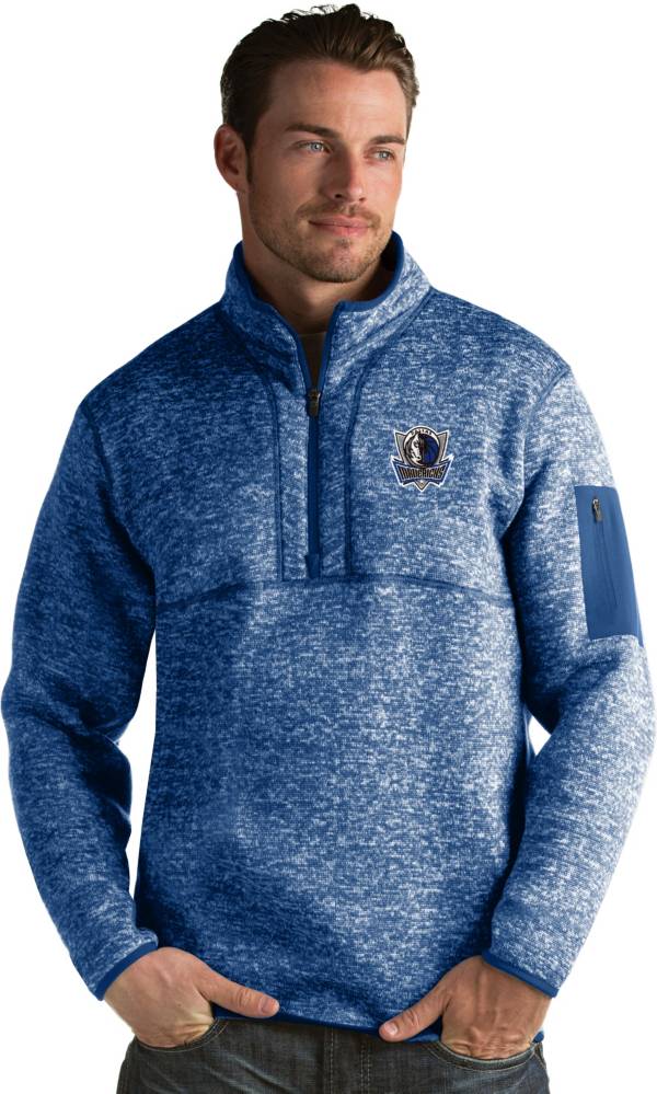 Antigua Men's Dallas Mavericks Fortune Royal Half-Zip Pullover