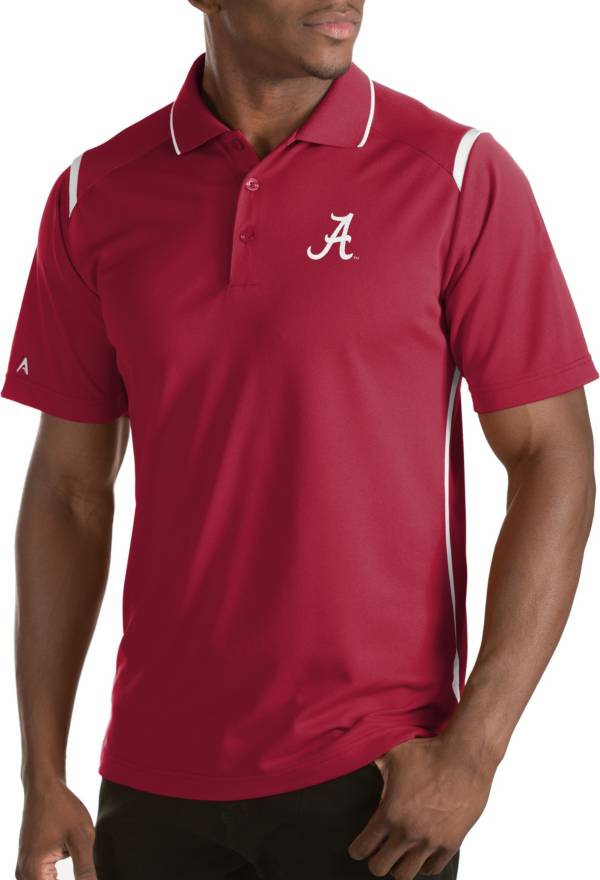 Antigua Men's Alabama Crimson Tide Merit Xtra-Lite White Polo