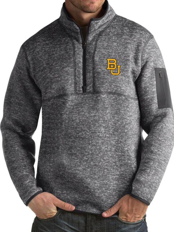 Antigua Men's Baylor Bears Grey Fortune Pullover Jacket