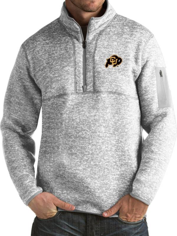 Antigua Men's Colorado Buffaloes Grey Fortune Pullover Jacket