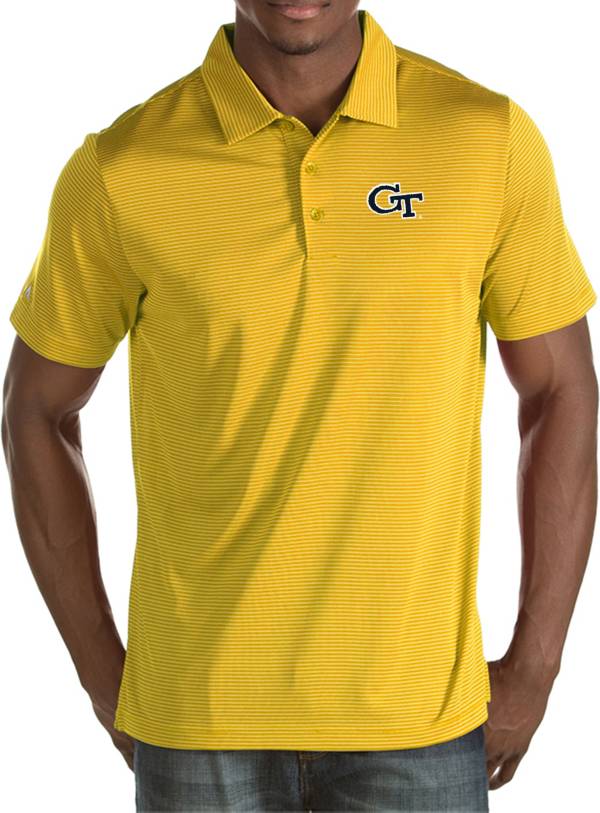 Antigua Men's Georgia Tech Yellow Jackets Gold Quest Polo
