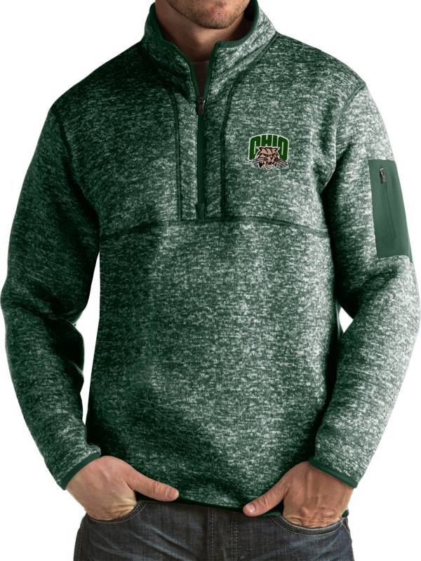 Antigua Men's Ohio Bobcats Green Fortune Pullover Jacket